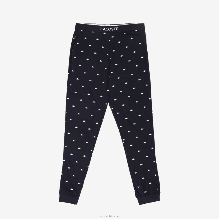 hombres Lacoste blanco negro 258 pantalones de pijama de punto N6XZ21352
