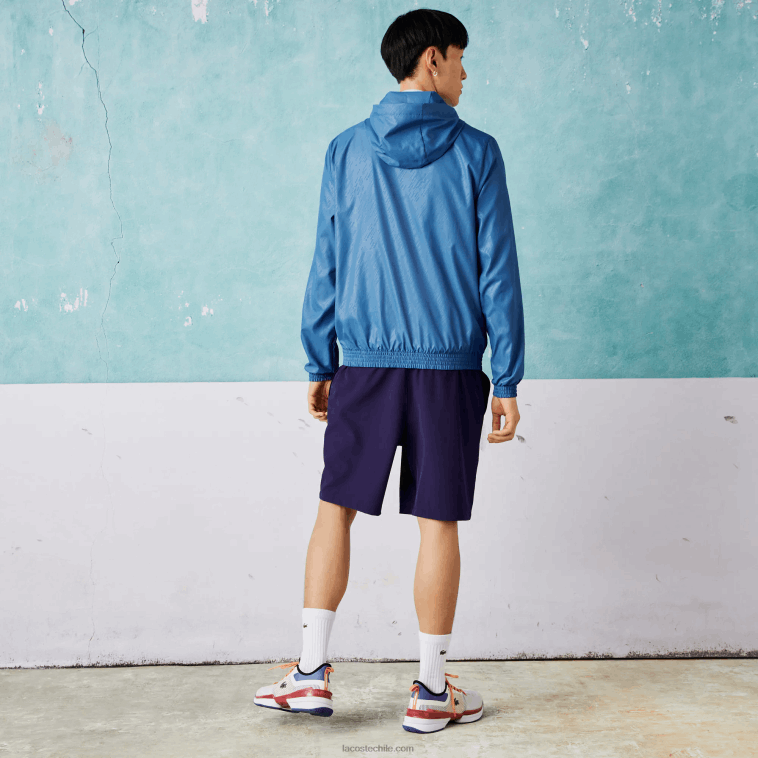 hombres Lacoste azul blanco q6t rompevientos sport novak djokovic repelente al agua N6XZ21298