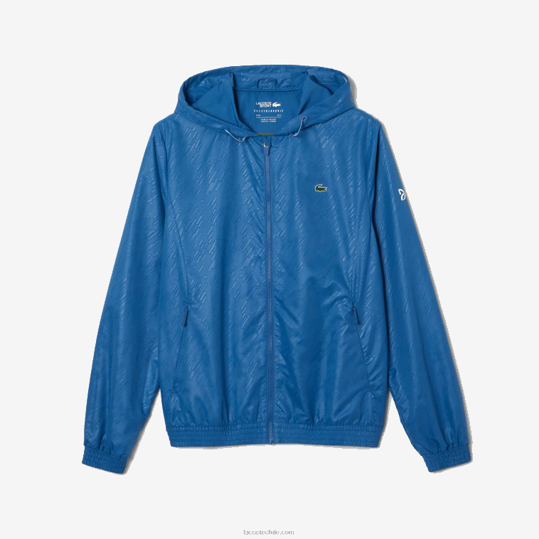 hombres Lacoste azul blanco q6t rompevientos sport novak djokovic repelente al agua N6XZ21298