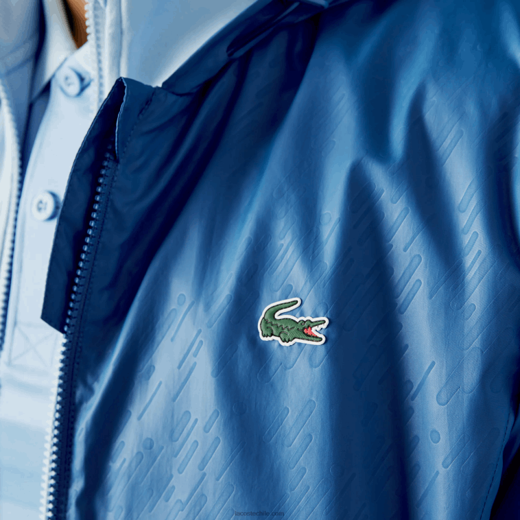 hombres Lacoste azul blanco q6t rompevientos sport novak djokovic repelente al agua N6XZ21298