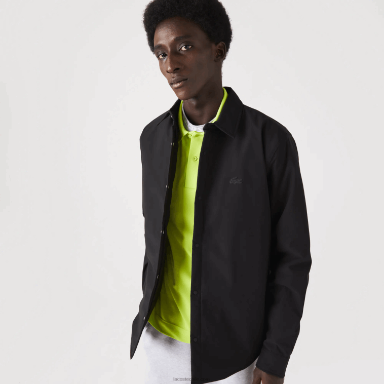 hombres Lacoste negro 031 sobrecamisa resistente al agua N6XZ21569