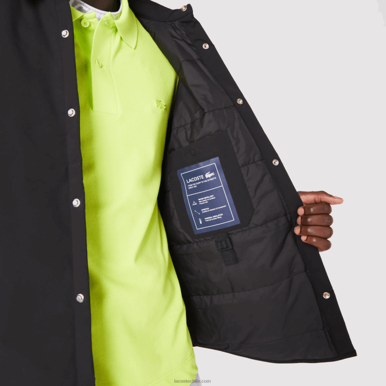 hombres Lacoste negro 031 sobrecamisa resistente al agua N6XZ21569