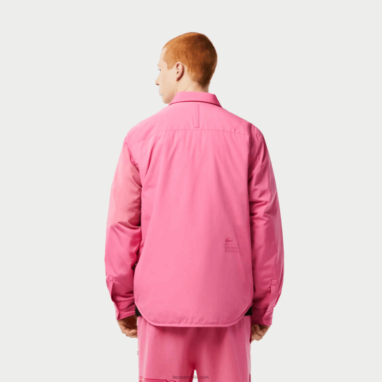 hombres Lacoste rosa 2r3 sobrecamisa repelente al agua N6XZ2498