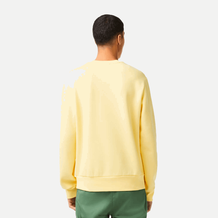 hombres Lacoste amarillo 107 sudadera de algodón orgánico peinado N6XZ2271
