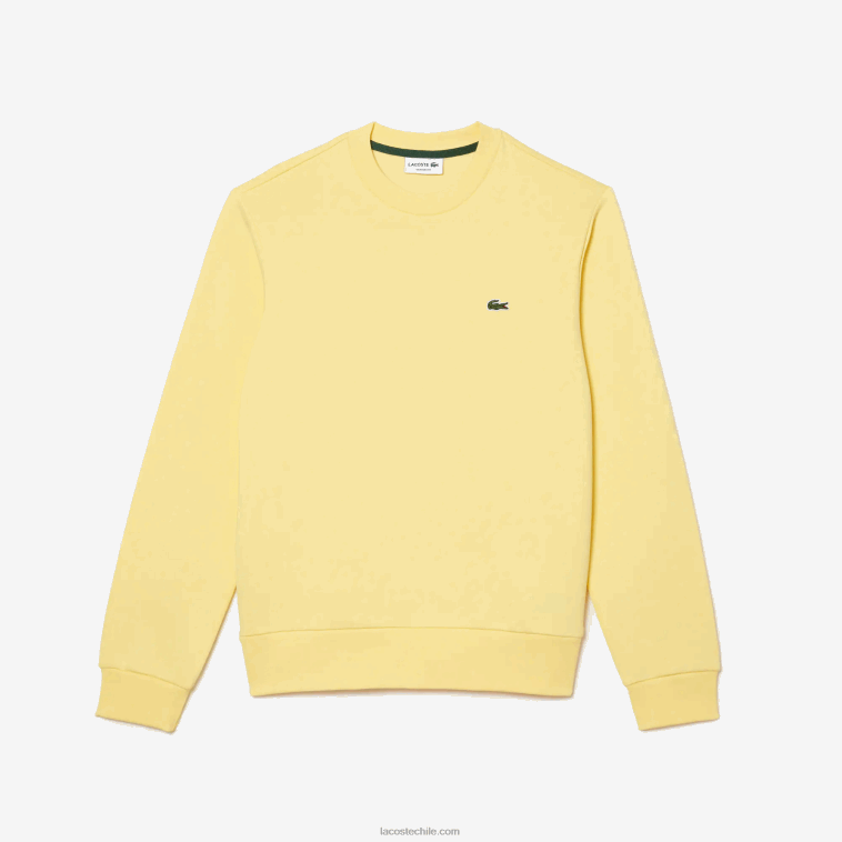 hombres Lacoste amarillo 107 sudadera de algodón orgánico peinado N6XZ2271