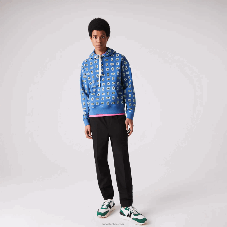 hombres Lacoste azul blanco bx9 sudadera con capucha de algodón con estampado live N6XZ21143 hombres Lacoste azul blanco bx9 sudadera con capucha de algodón con estampado live N6XZ21143