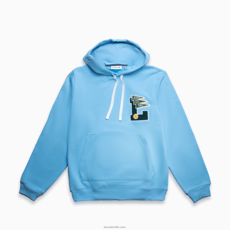hombres Lacoste azul claro 709 banderines l sudadera polar de algodón con capucha N6XZ21099 hombres Lacoste azul claro 709 banderines l sudadera polar de algodón con capucha N6XZ21099