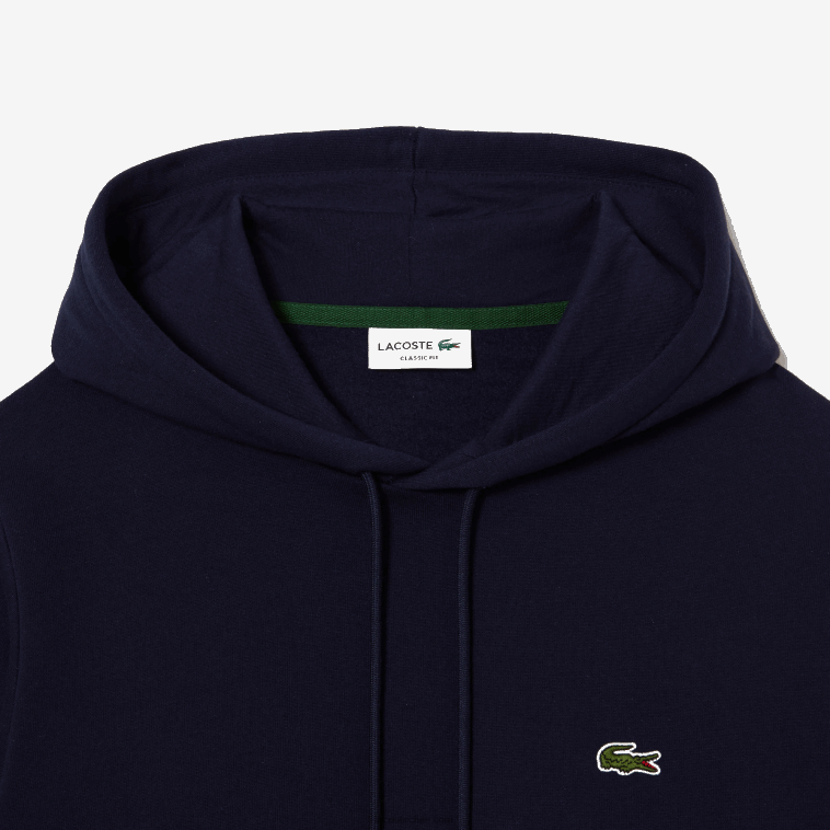 hombres Lacoste azul marino 166 sudadera con capucha de algodón orgánico N6XZ2264