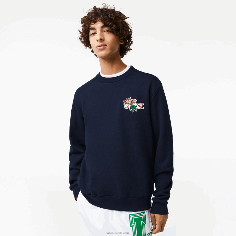 hombres Lacoste azul marino 166 sudadera con insignia de algodón orgánico N6XZ2988 hombres Lacoste azul marino 166 sudadera con insignia de algodón orgánico N6XZ2988