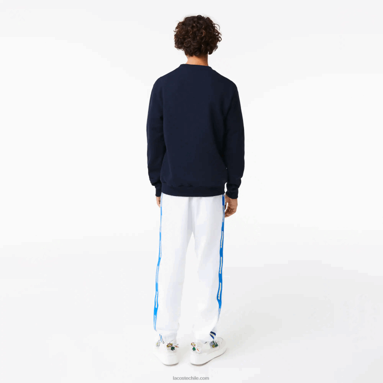 hombres Lacoste azul marino 166 sudadera con insignia de algodón orgánico N6XZ2988