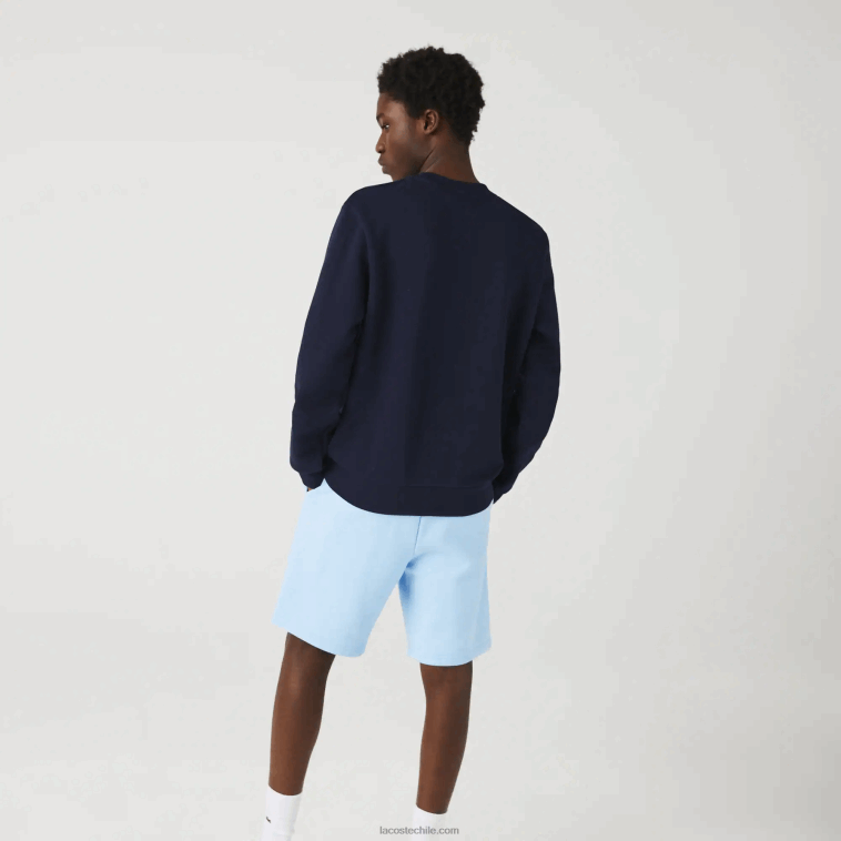 hombres Lacoste azul marino 166 sudadera de felpa de algodón orgánico hecha en Francia N6XZ21181