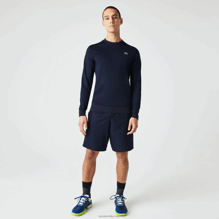 hombres Lacoste azul marino 166 sudadera de tenis con estampado deportivo N6XZ21055