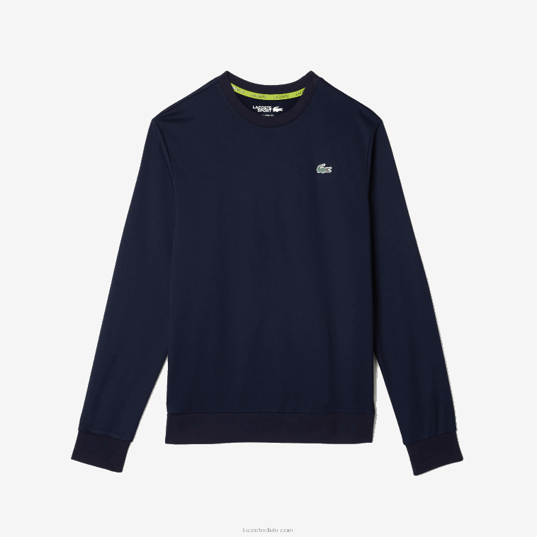 hombres Lacoste azul marino 166 sudadera de tenis con estampado deportivo N6XZ21055