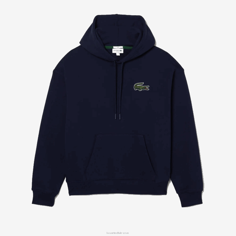 hombres Lacoste azul marino 166 sudadera holgada de algodón orgánico con capucha N6XZ2366