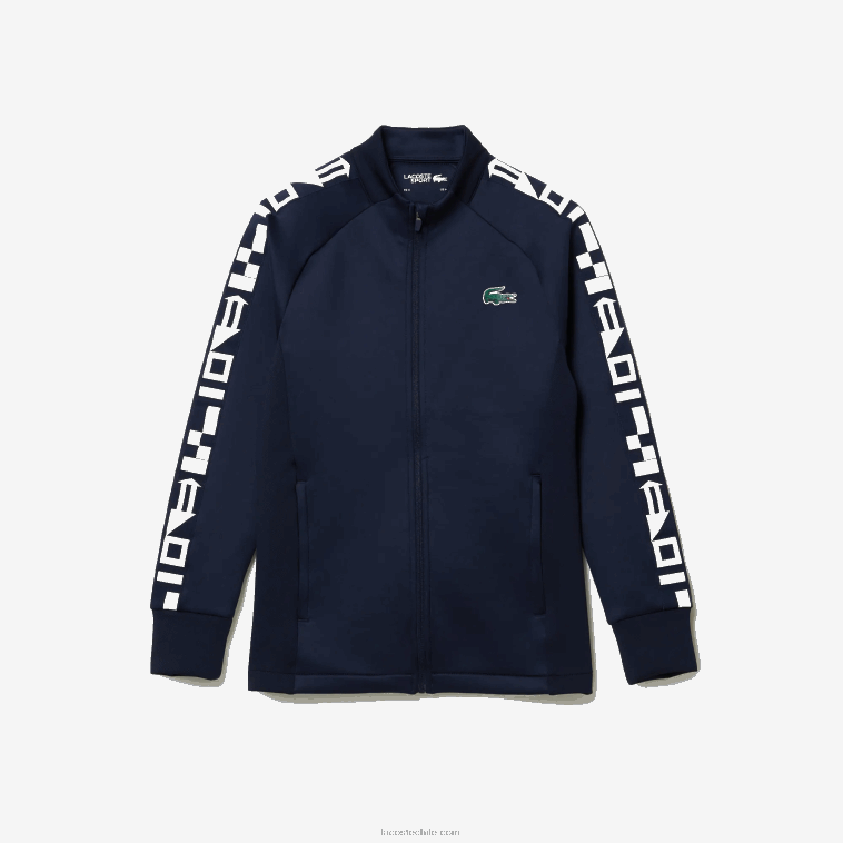 hombres Lacoste azul marino 166 sudadera sport estampada con cremallera N6XZ21051