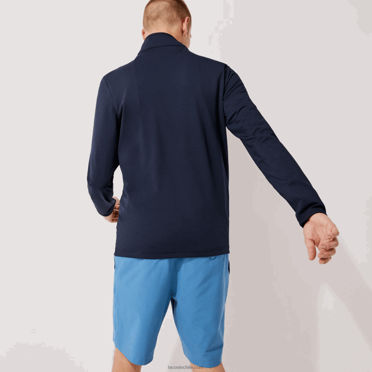 hombres Lacoste azul marino 166 sudadera sport stretch con cremallera en el cuello N6XZ2980