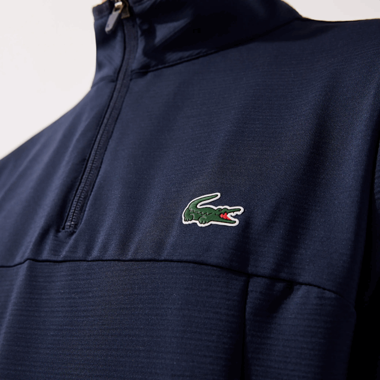 hombres Lacoste azul marino 166 sudadera sport stretch con cremallera en el cuello N6XZ2980