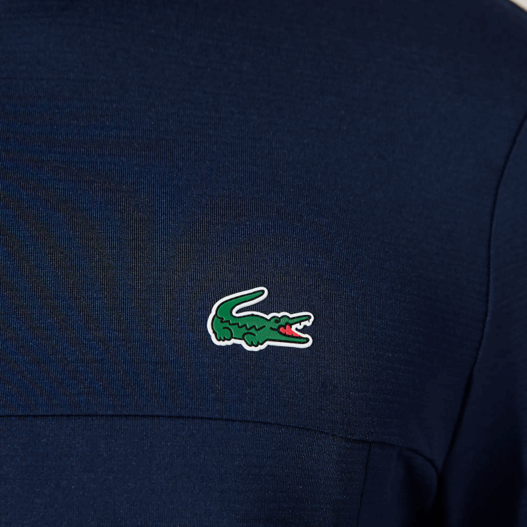 hombres Lacoste azul marino 166 sudadera sport stretch con cremallera en el cuello N6XZ2980