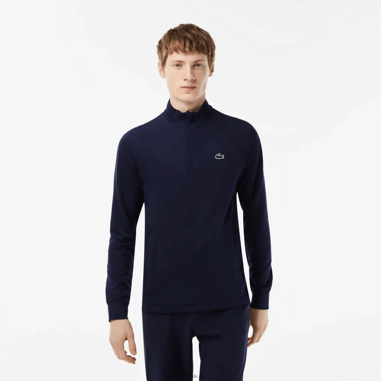 hombres Lacoste azul marino 423 sudadera de golf con cuello redondo insertado N6XZ2313