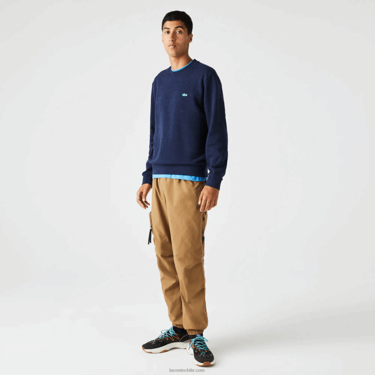 hombres Lacoste azul marino 7cg sudadera de corte clásico con estampado moteado N6XZ2965