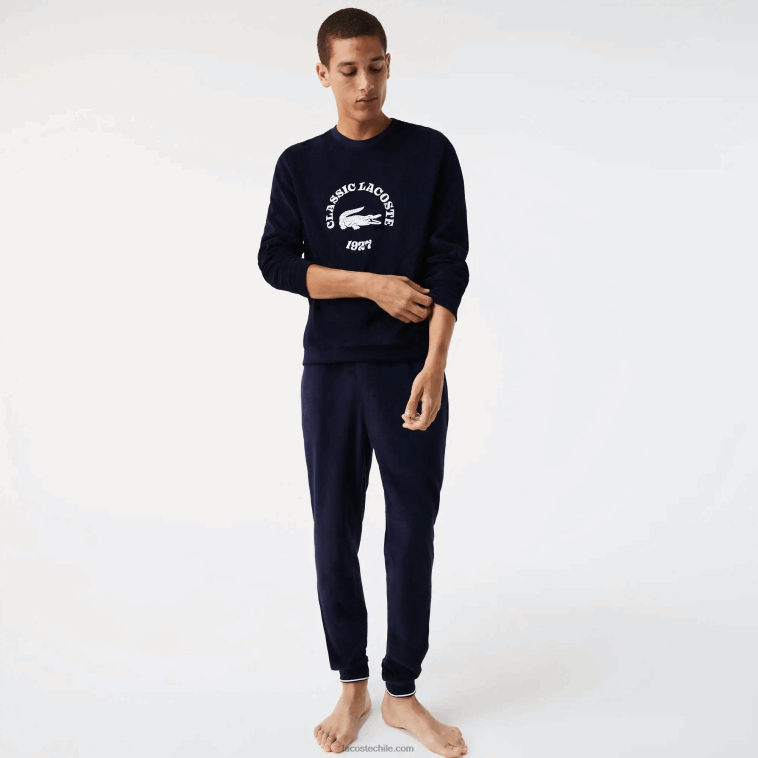hombres Lacoste azul marino blanco 525 sudadera de corte regular en tejido de rizo N6XZ21268