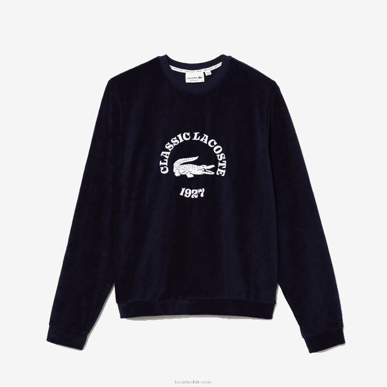 hombres Lacoste azul marino blanco 525 sudadera de corte regular en tejido de rizo N6XZ21268