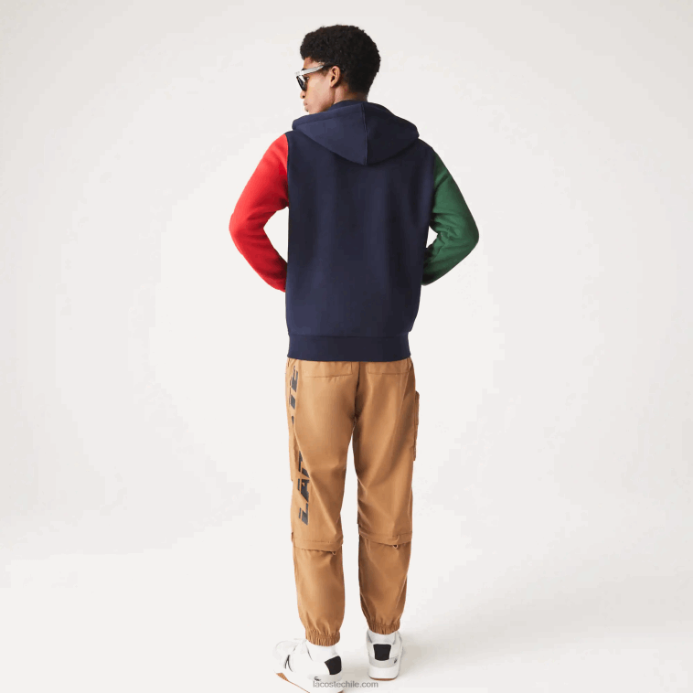 hombres Lacoste azul marino verde rojo amarillo my2 sudadera con cremallera y capucha de corte clásico N6XZ21080