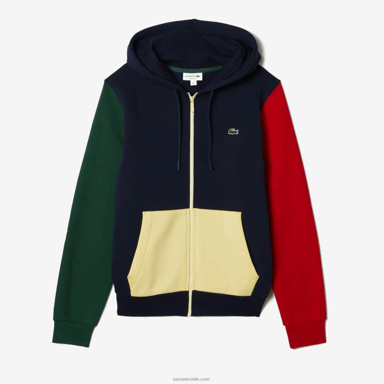 hombres Lacoste azul marino verde rojo amarillo my2 sudadera con cremallera y capucha de corte clásico N6XZ21080