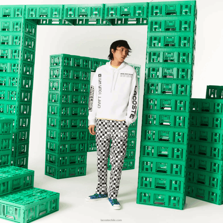 hombres Lacoste blanco 001 sudadera con capucha de polar holgada live x minecraft N6XZ21165