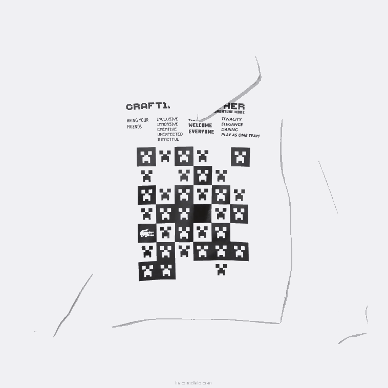 hombres Lacoste blanco 001 sudadera con capucha de polar holgada live x minecraft N6XZ21165