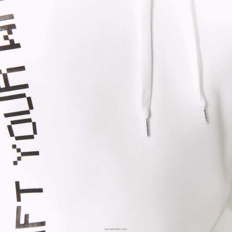 hombres Lacoste blanco 001 sudadera con capucha de polar holgada live x minecraft N6XZ21165