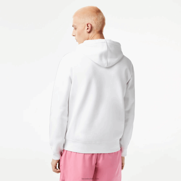 hombres Lacoste blanco 001 sudadera con cremallera y corte clásico con rayas de la marca N6XZ212
