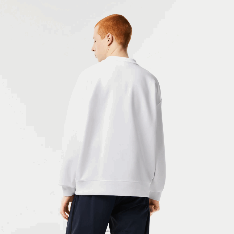 hombres Lacoste blanco 001 sudadera holgada con logo N6XZ26