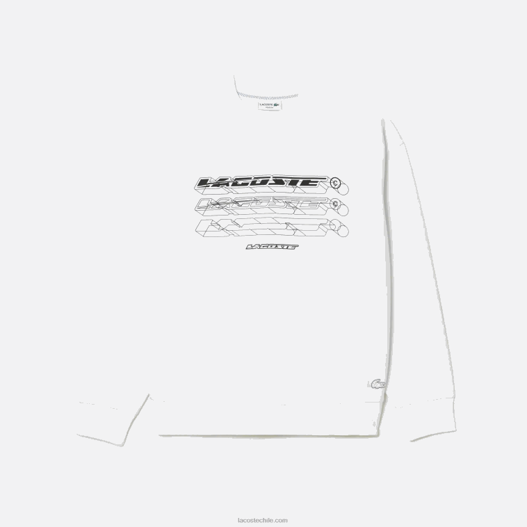 hombres Lacoste blanco 001 sudadera holgada con logo N6XZ26