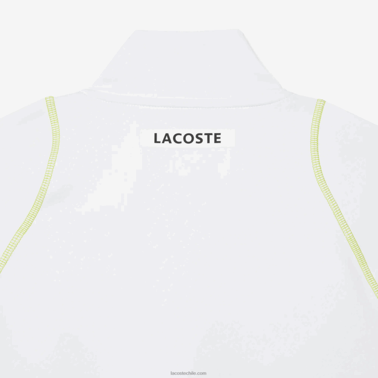 hombres Lacoste blanco amarillo wui tenis x daniil medvedev sudadera con cremallera N6XZ2311