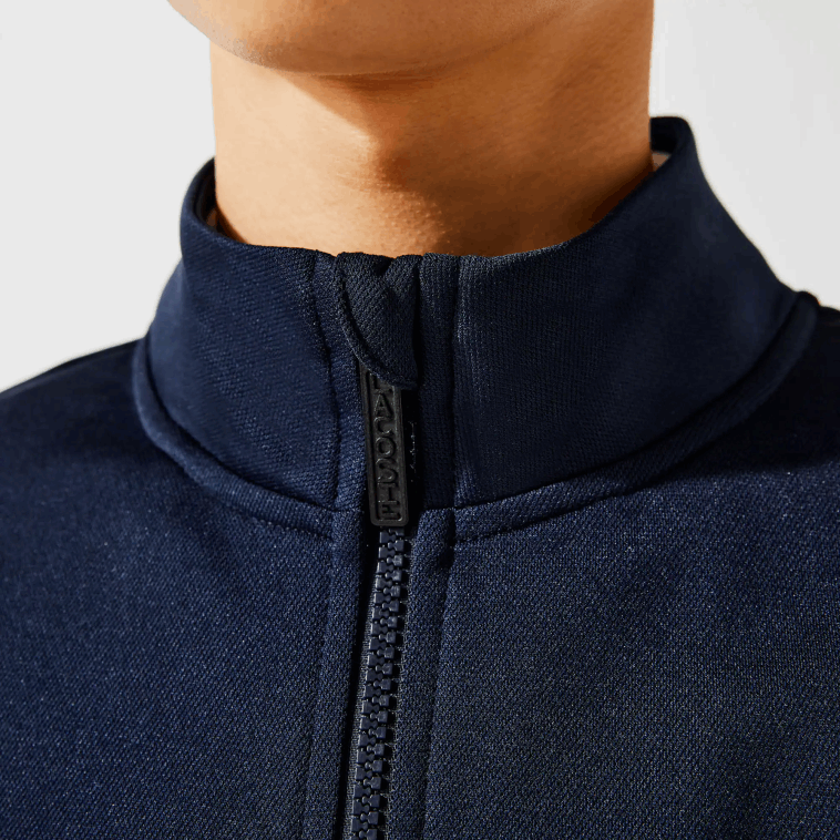 hombres Lacoste blanco azul marino r20 sudadera sport piqué cremallera N6XZ21205