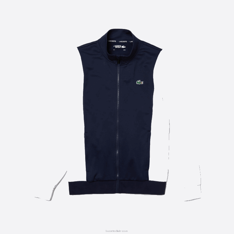 hombres Lacoste blanco azul marino r20 sudadera sport piqué cremallera N6XZ21205