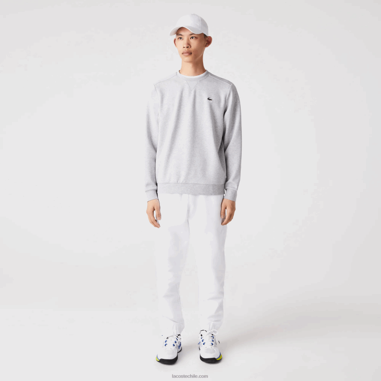 hombres Lacoste chino gris claro 9ya sudadera con paneles de malla deportiva N6XZ21062