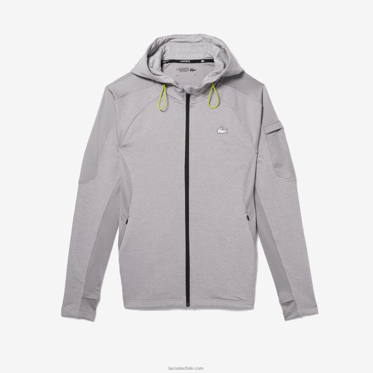 hombres Lacoste chino gris claro 9ya sudadera sport stretch con cremallera N6XZ21084