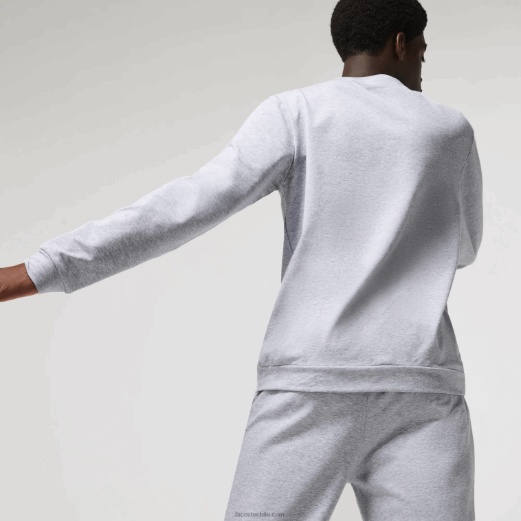 hombres Lacoste gris chino blanco w9d sudadera interior de felpa de algodón estampada N6XZ21222