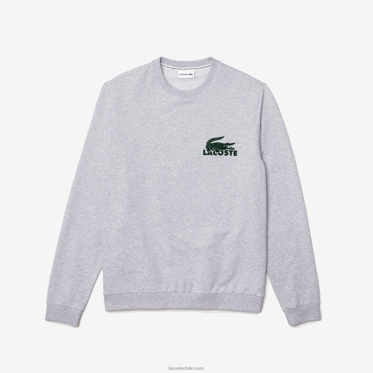 hombres Lacoste gris chino verde y9k sudadera de felpa de algodón N6XZ21386