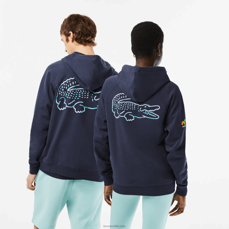 hombres Lacoste kxe azul sport miami sudadera con capucha edición abierta N6XZ2354