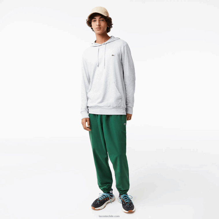 hombres Lacoste lomo gris cca sudadera con capucha N6XZ2713