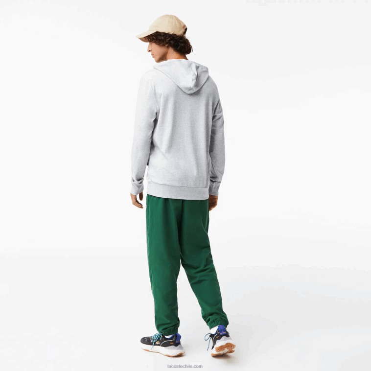 hombres Lacoste lomo gris cca sudadera con capucha N6XZ2713