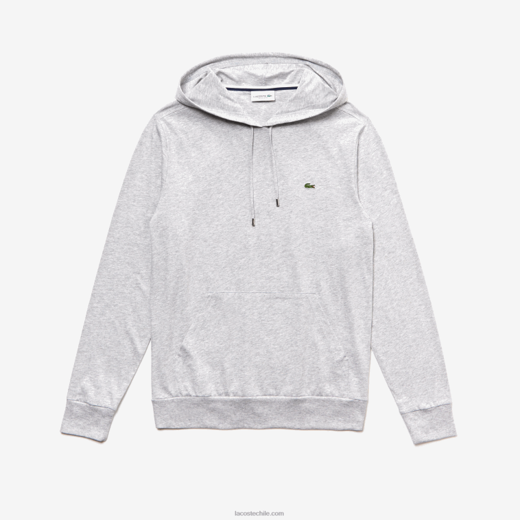 hombres Lacoste lomo gris cca sudadera con capucha N6XZ2713