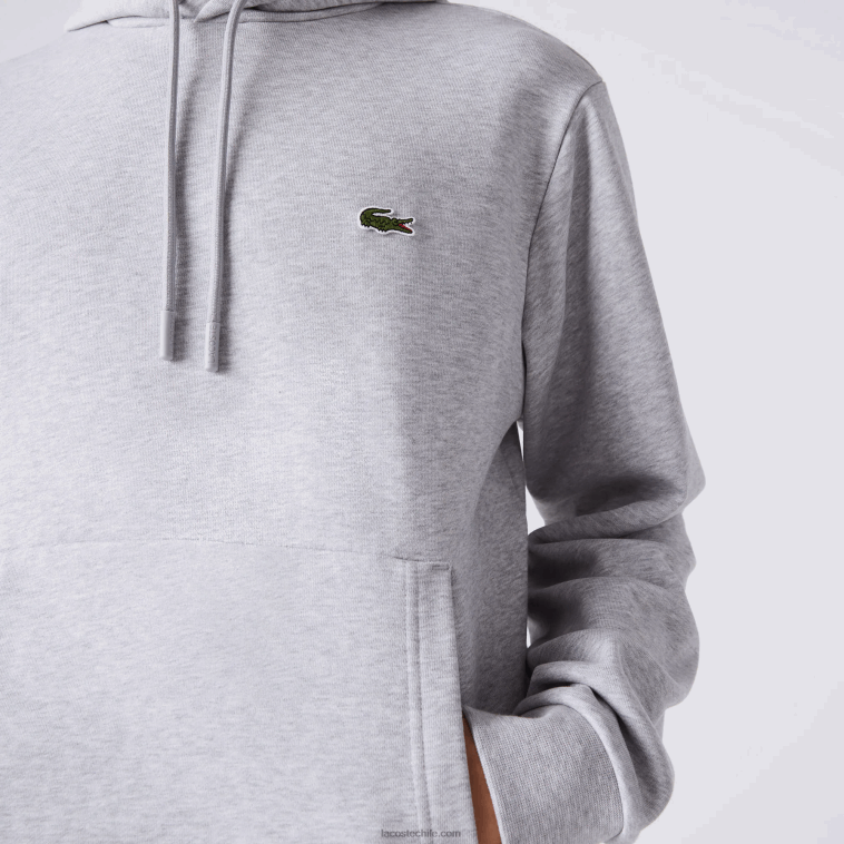 hombres Lacoste lomo gris cca sudadera con capucha de algodón orgánico N6XZ2288