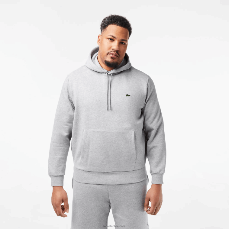 hombres Lacoste lomo gris cca sudadera con capucha de algodón orgánico N6XZ2288