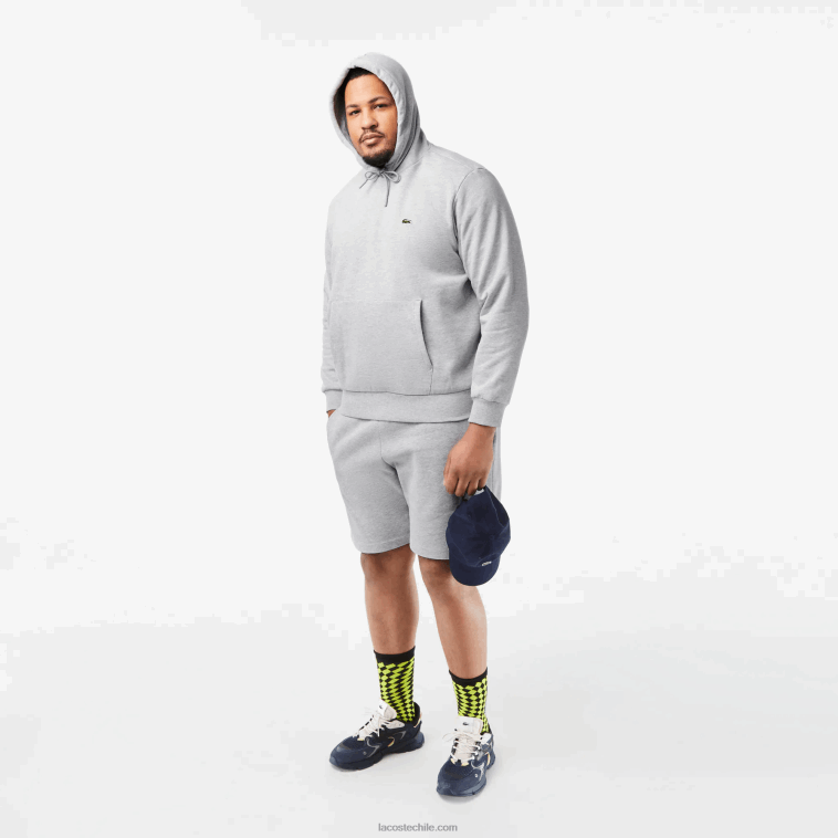 hombres Lacoste lomo gris cca sudadera con capucha de algodón orgánico N6XZ2288