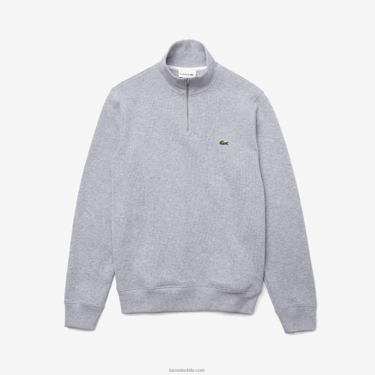 hombres Lacoste lomo gris cca sudadera con cremallera y cuello alto N6XZ2954