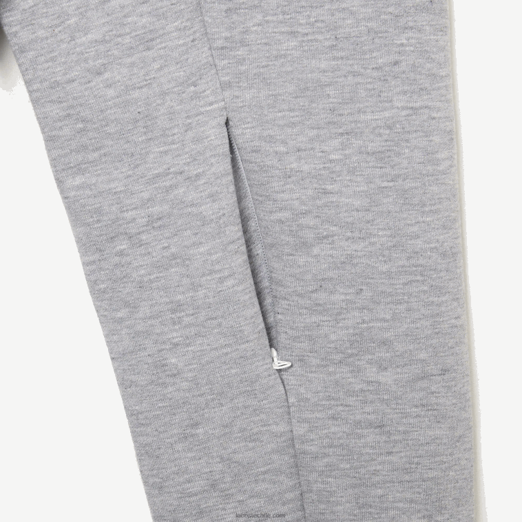 hombres Lacoste lomo gris cca sudadera con cremallera y cuello alto en mezcla de algodón N6XZ21022